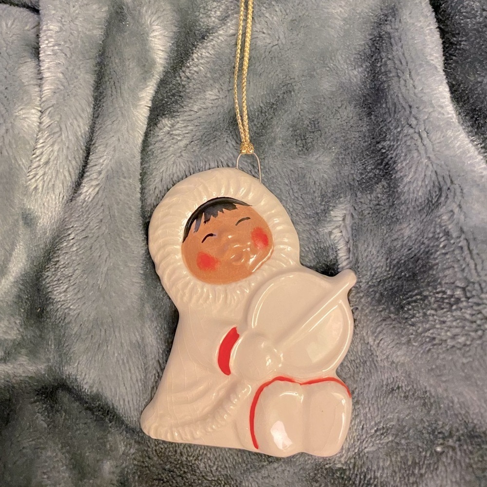 1980s Vintage Little Drummer boy girl Alaskan Eskimo Snowbabies ornament. #16